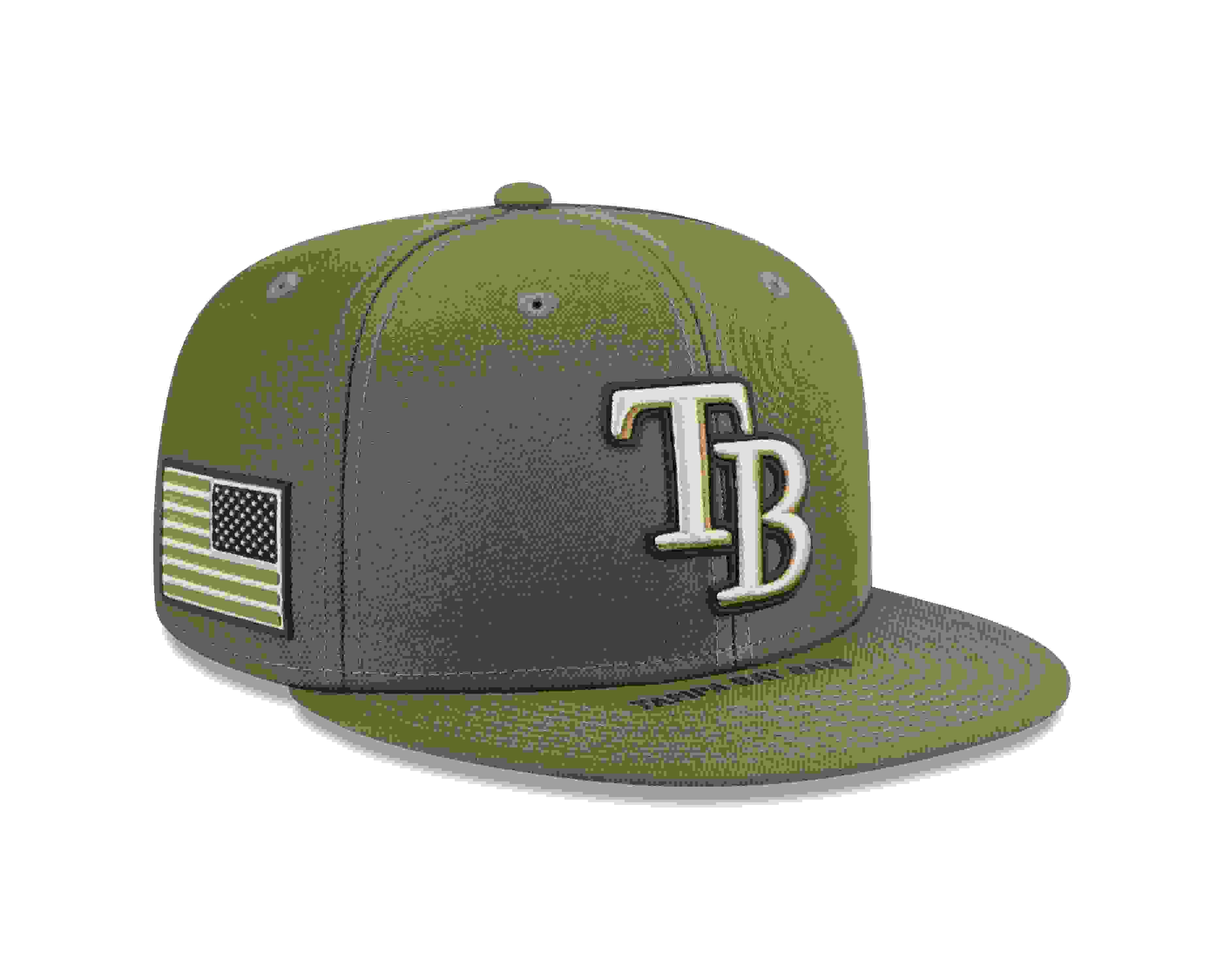 New Era Tampa Bay Rays 9FIFTY Armed Forces Green Snapback Hat